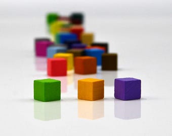 8 mm WÜRFEL [33 Farben] 5/16 Zoll Holztoken für Brettspiele