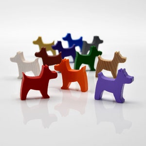 DOG-Standing 33x30mm [20 colors] Wooden Token to Board Games