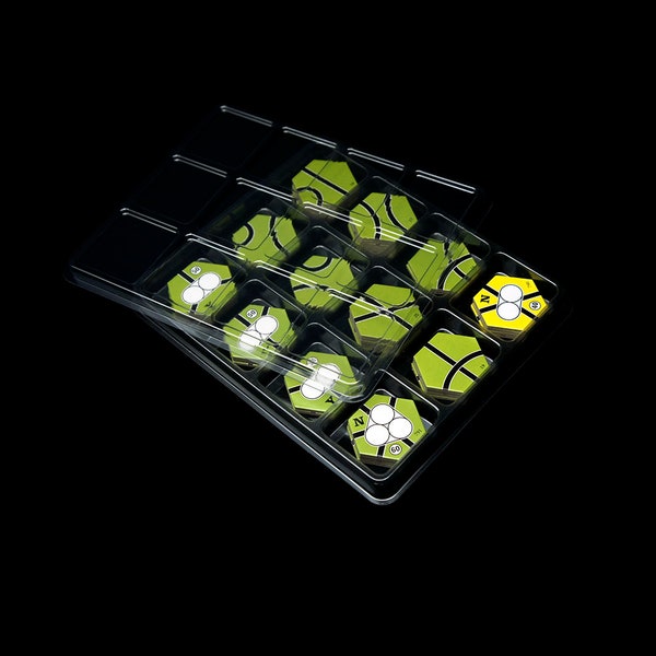 12 compartments, 15mm depth, Small Game Tray | Boardgame insert tray storage solution