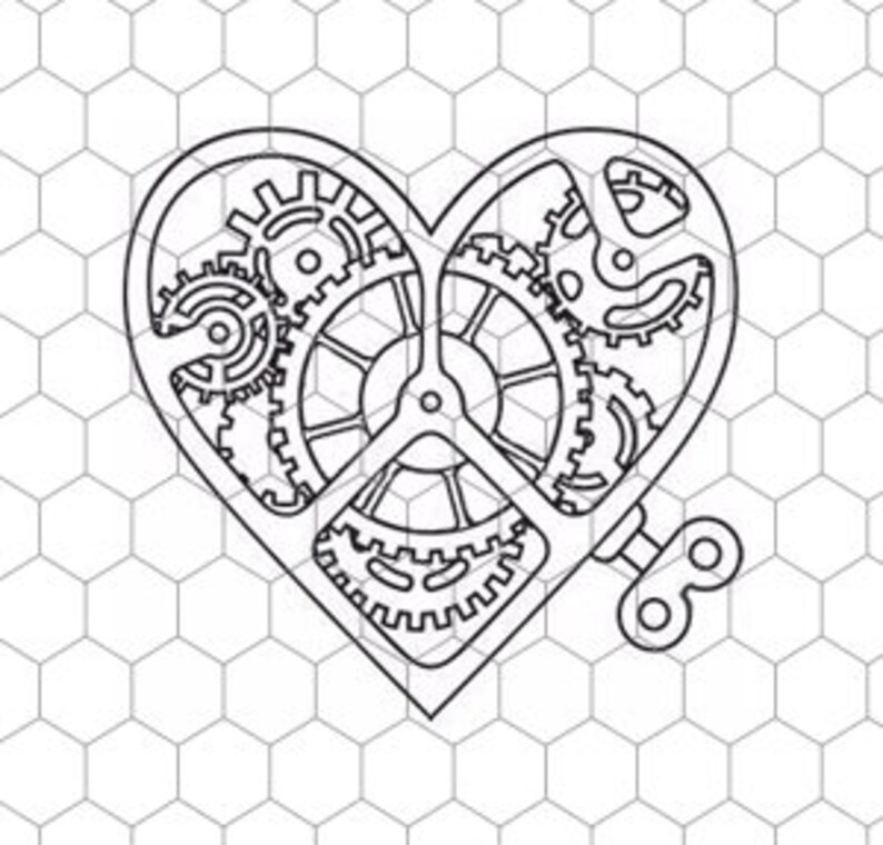 Steampunk Heart SVG Layered and Outline Digital Download - Etsy