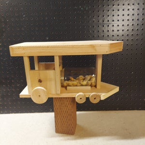 Choo Choo Train Peanut Squirrel Feeder - all Cedar - easy clean out - ONE OF A KIND. Never make anything twice! (253)