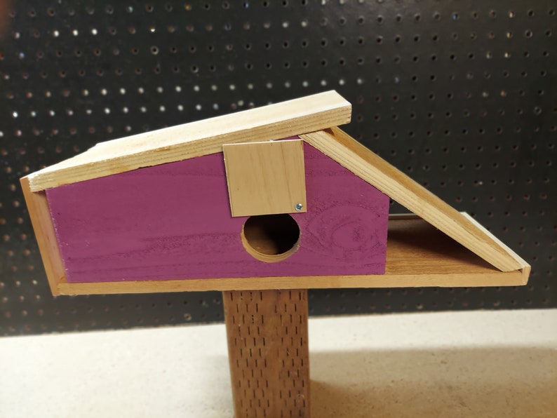 Birdhouse Video Ramp Mid-century Modern - All Cedar Wren / Finch Birdhouse - Easy Clean Out ...