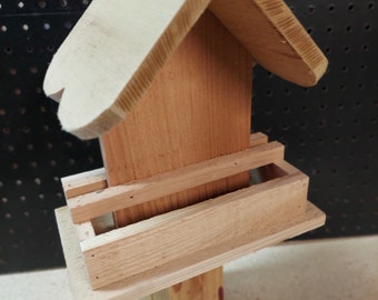 Complete All Cedar - Open Sided Bird Feeder (137) -All our creations are Unique, ONE OF A KIND. Never make anything twice!