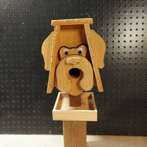 Doggy Face Bow Wow - 100 % western red cedar birdhouse - easy clean out - ONE OF A KIND. Never make anything twice! (264)