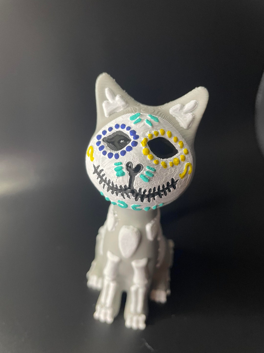 Dia De Los Gato Sugar Skull Cat Day of the Dead Sculpture Etsy