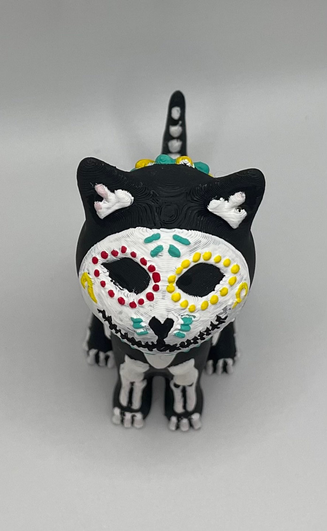 Dia De Los Gato Sugar Skull Cat Day of the Dead Sculpture Etsy