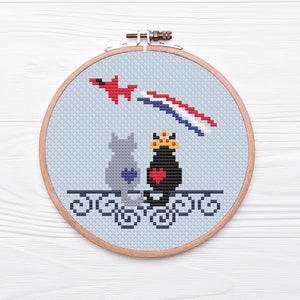 Red Arrows Cats Cross Stitch Pattern | Coronation Cross Stitch | Modern Cross Stitch | Beginner Cross Stitch Pattern | Embroidery Pattern |
