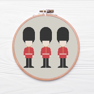 British Guards Cross Stitch Pattern | Coronation Cross Stitch Pattern | Modern Cross Stitch | Beginner&#39;s Cross Stitch | Embroidery Pattern