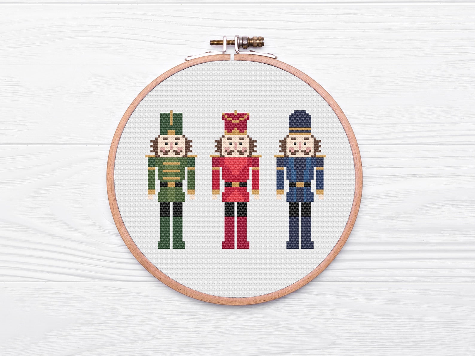 3 Nutcrackers Cross Stitch Pattern Christmas Cross Stitch Modern Cross