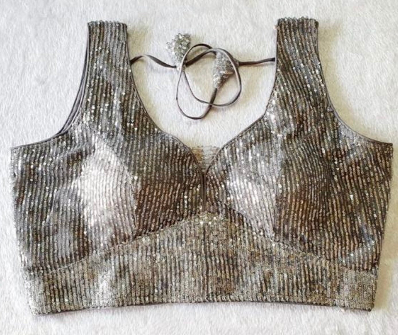 plain silver blouse