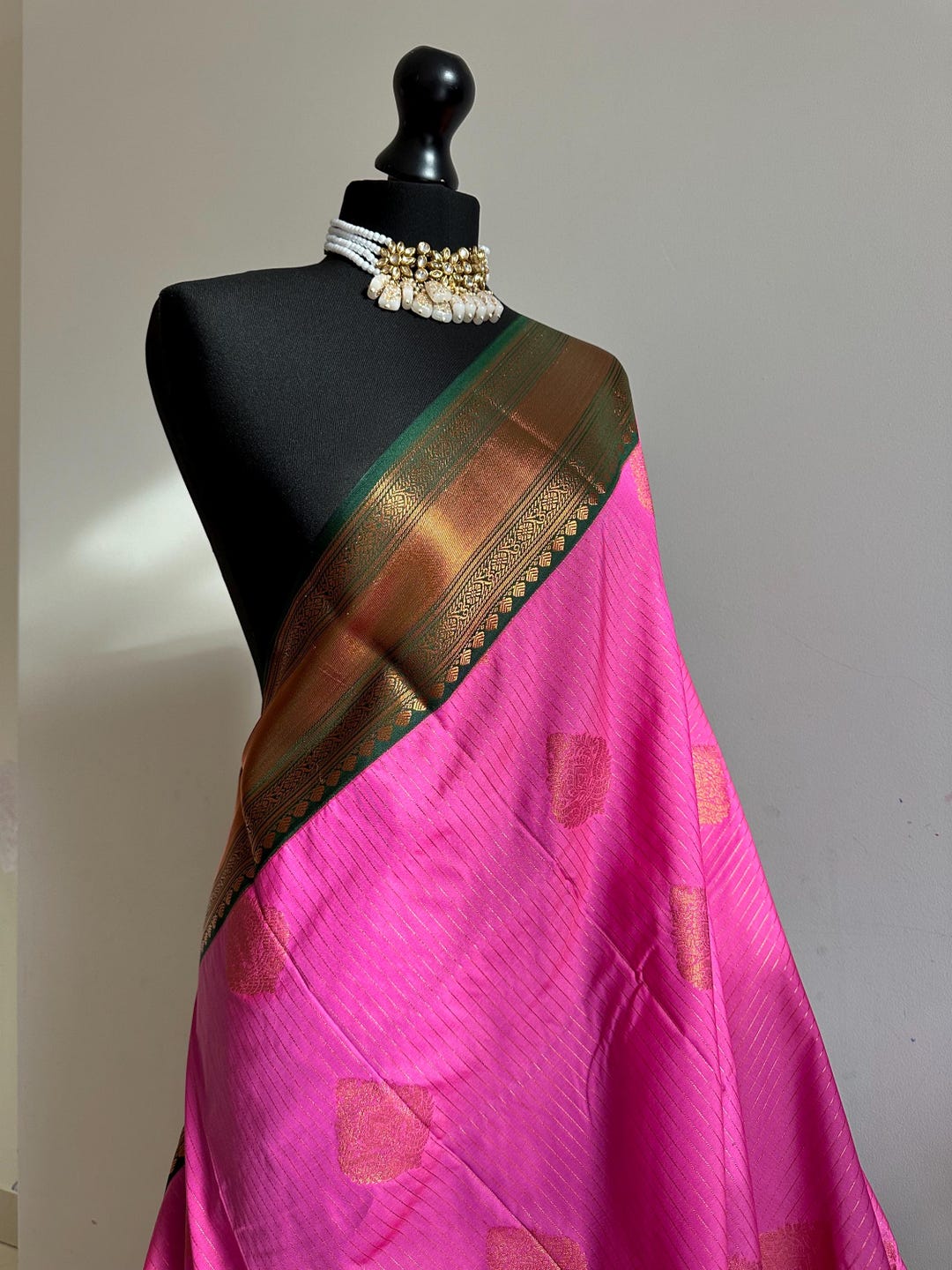 Green Semi Silk Saree main image 0
