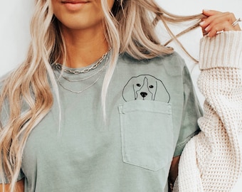 Comfort Color Pocket Beagle dog mom Shirt, Beagle Mom Shirt, Dog Mom Shirt, Dog Lover, Dog Mom Gift, Beagle, Fur Mom