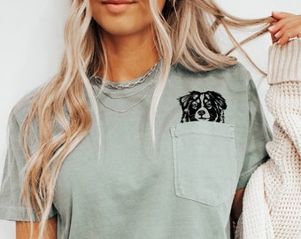 Comfort Color Pocket Aussie dog mom Shirt, Aussie Mom Shirt, Dog Mom Shirt, Dog Lover, Dog Mom Gift, Australian Shepherd, Fur Mom