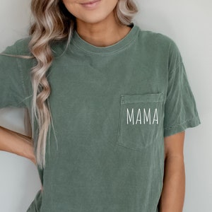 Mama Shirt, Comfort Colors Mama Shirt, Pocket Mama Shirt, Pregnancy Reveal Shirt, Mama Shirt, Mother's Day Shirt, Mother's Day Gift Tee