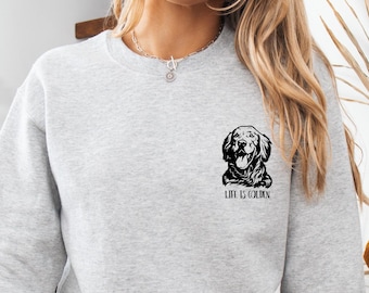 Life is Golden Golden retriever dog mom Sweatshirt | Golden Retriever mama Sweater, Golden Owner Gift, Dog Sweatshirt, Dog mom