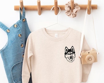 Husky Dog Toddler, Kids Sweatshirt Kids Sweater, Kids Animal
