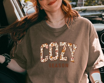 Comfort Color Thanksgiving day Cozy Season Shirt | Fall Turkey Pumpkin Autumn Thanksgiving Shirt, Pumpkins Shirt, Checkered Pumpkin Shirt