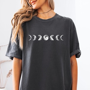 Comfort Colors Celestial Shirt, Moon Phase T-shirt, Boho Mystical Moon And Sun Tee, Boho Moon Outfit, Spiritual Moon Women Clothing Gifts