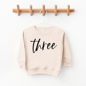 Three Birthday Toddler Kids Sweatshirt 3rd Birthday Boy Girl Three Birthday Sweatshirt Toddler Baby Boy Girl Sweatshirt Boy Sweater Etsy