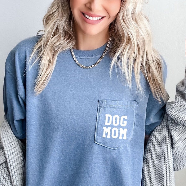 Dog Mom Pocket Shirt, Dog Mama Shirt, Dog Mom Gift, Dog Mom T shirt, Dog Mom T-Shirt, Dog Mom Tee, Fur Mama, Dog Mom Shirt for Women