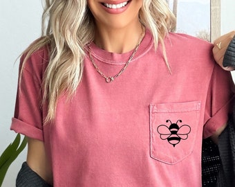 Bee T-shirt, Beekeeper Shirt, Pocket Bee Shirt, Insect Shirts, Earth Day Shirts, Beekeeper Gift, Bee Lover Shirt,Save the Bees Shirt,Bee Tee