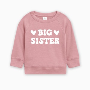 Organic Cotton Big Sister Toddler Long Sleeve, Cute New Big Sister Gift, Pregnancy Announcement Crew Neck, Big Sister Toddler Shirt, Big Sis