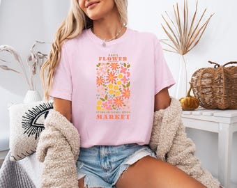 Comfort Colors Flower Shirt, Daisy Shirt, Retro Flower Shirt, Comfort Colors Shirt, Floral Tee, Wildflower Shirt, Shirt for Flower Lovers