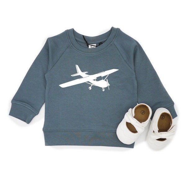 Airplane Organic Toddler Pullover | Boy Toddler Crewneck Pullover, Baby boy Toddler Boy Airplane Pullover, Toddler Pullover