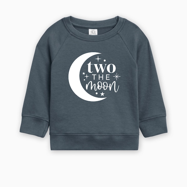 Space theme Two Organic Cotton Pullover, Second Trip around the Sun | Two the moon 2nd birthday Pullover, Toddler baby Boy Space Pullover