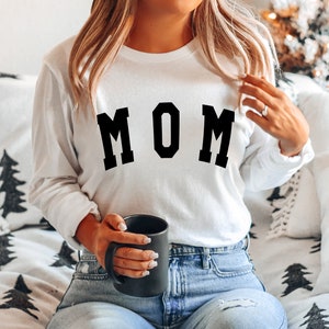 Mom Long Sleeve Shirt (Block) | Mama Long Sleeve Shirts For Women, Baby Shower Gift, Pregnancy announce, Gift For Mom, Mothers Day Gift