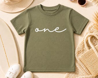 Bold One Period 1st Birthday Shirt, Baby Girls and Baby Boys First Birthday and Cake Smash Outfit, Retro Vintage One First Birthday Shirt