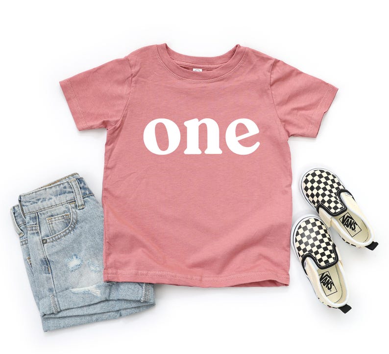 Bold One Period 1st Birthday Shirt, Baby Girls and Baby Boys First Birthday and Cake Smash Outfit, Retro Vintage One First Birthday Shirt image 6