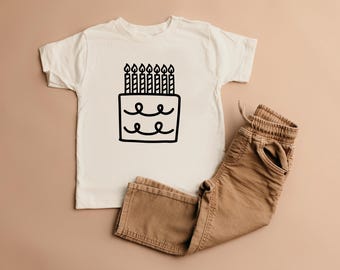 Seven Birthday Cake Candle Shirt, 7th Birthday Shirt Boy, Seven Shirt Boy, girls 7th Birthday Shirt, 7th Birthday, seventh Birthday Shirt