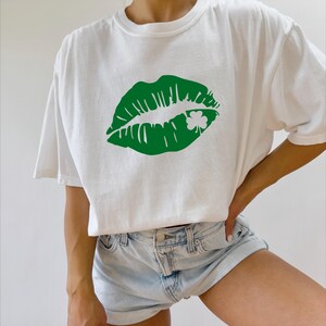 Comfort Colors Shamrock clover Irish Kiss Shirt, Womens patrick Shirt, St Patricks Day Shirt, Funny Irish Shirt, Saint Patricks Day
