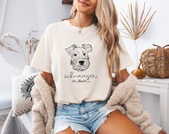 Comfort Colors Schnauzer Mom Shirt, Dog Mom Gift, Schnauzer Mom Tshirt, Schnauzer Gifts for Her, Schnauzer Shirt for Mom, Dog Mom Shirt