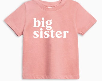 Big sister Organic Cotton Baby and Kids Tee | Big sis shirt, sister shirt, Sibling shirt, big sis tee, pregnancy announcement