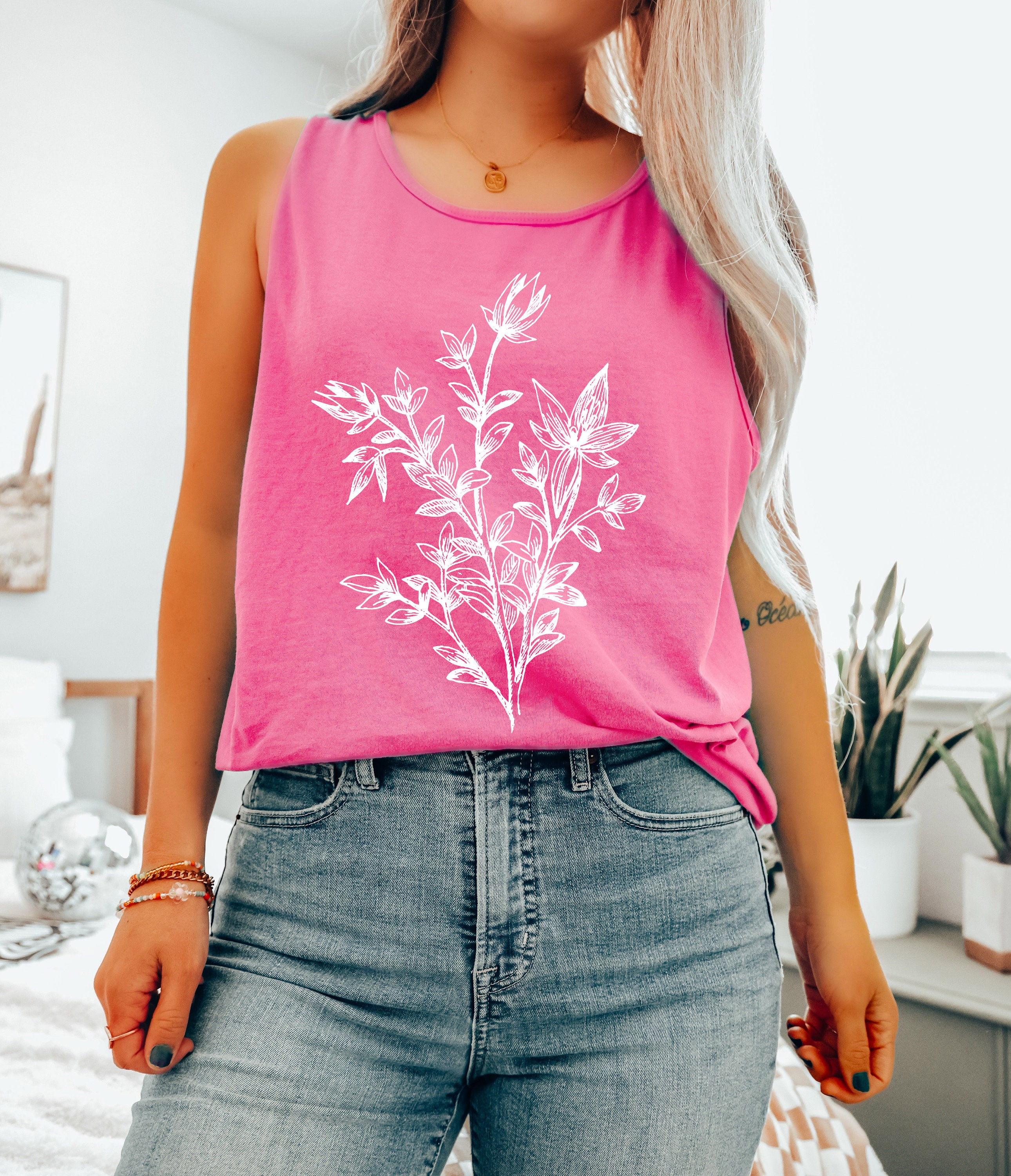 トップス NOUNLESS BOTANICAL DYE TANK TOP NOUNLESS BOTANICAL DYE TANK TOP