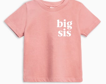 Big sister Organic Cotton Baby and Kids Tee | Big sis shirt, sister shirt, Sibling shirt, big sis tee, pregnancy announcement