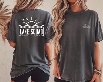 Family Personalized Lake Name Lake Life Lake Squad Vacation shirt Nature, Camping, Fishing Comfort Colors Shirt, Camping Hiking Summer Shirt