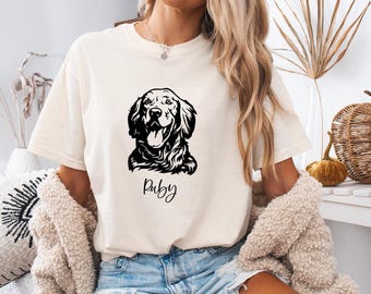 Comfort Colors Personalization Custom dog name Golden Retriever Shirt, Golden Mama Shirt, Golden Retriever Gifts, Dog Gift for Golden Owner