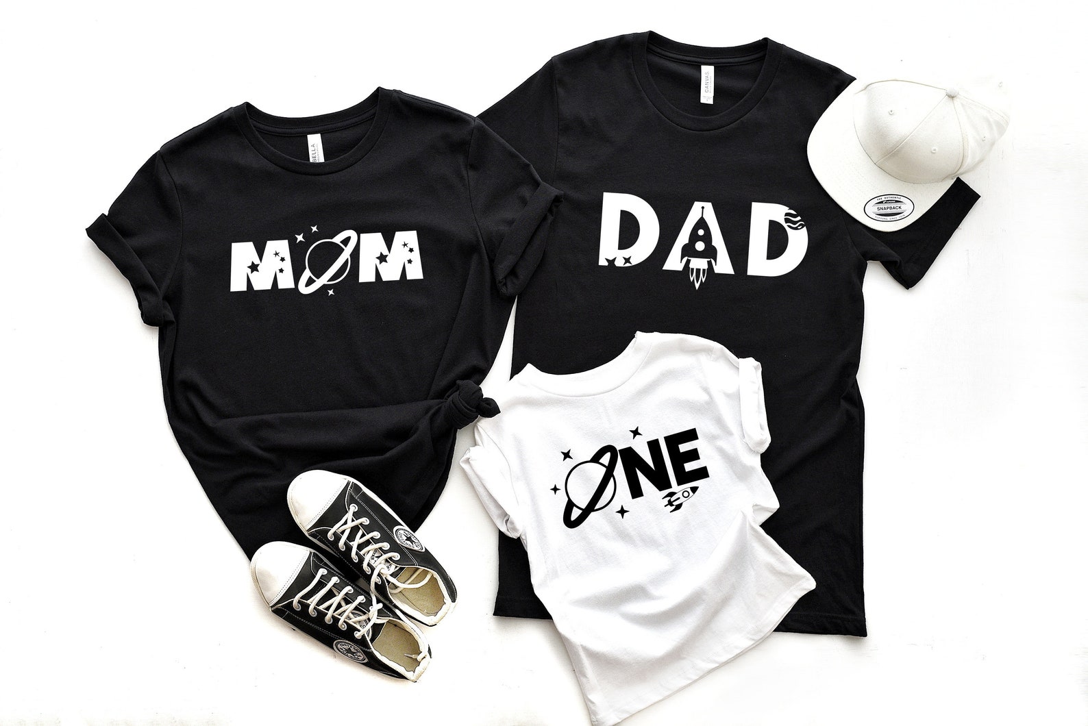 Personalized Space Themed Mom Dad Matching Shirt Mommy and - Etsy