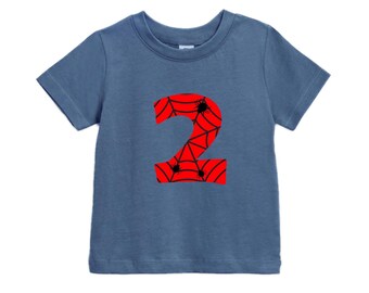 2nd Birthday Spiderman Girl Boy Shirt, 2nd Birthday Outfit Second Birthday Party TWO Tshirt CUSTOM Birthday Sweater 2 Year Old Gift