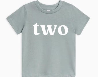 Organic Cotton Two birthday babe shirt, Minimalist birthday baby shirt | Baby 2nd Birthday shirt, Toddler birthday boy, birthday girl