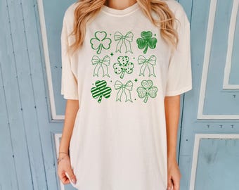 Comfort Colors Shamrock clovers Shirt, Womens patrick Shirt, St Patricks Day Shirt, Shenanigans Begin, Funny Irish Shirt, Saint Patricks Day