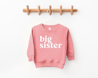 Retro Big Sis Toddler Sweatshirt | Big Sister Shirt, Little Sweatshirt, Big Sister Again, Sibling Announcement, Baby Announcement