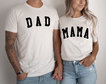 Personalized Mom Dad matching shirt, Mommy and Dad and me family matching shirt, Pregnancy reveal, birthday party, bubba, sissy, mini shirt