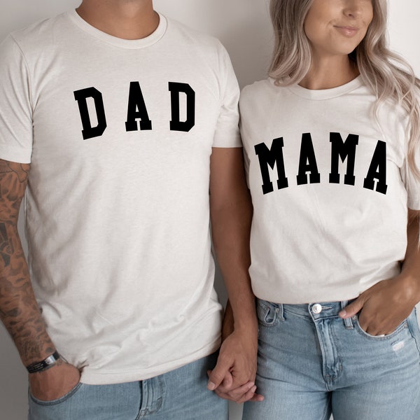 Personalized Mom Dad matching shirt, Mommy and Dad and me family matching shirt, Pregnancy reveal, birthday party, bubba, sissy, mini shirt