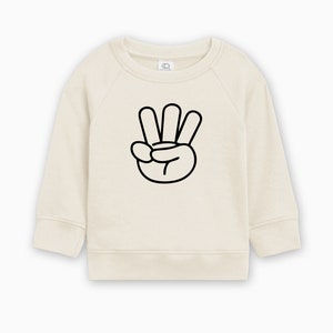 Organic Cotton Third three finger Birthday Shirt, Three Birthday Shirt, 3rd Birthday Shirt, 3 Birthday Shirts for Girls, 3 Year Old Birthday