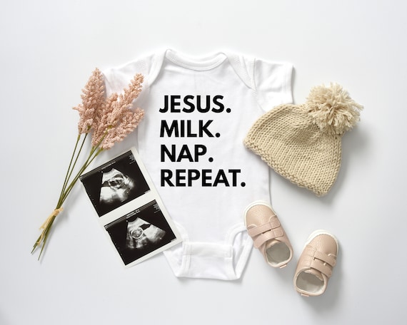 Milk And Jesus Christian Baby Bodysuit Milk And Jesus Christian Baby Bodysuit