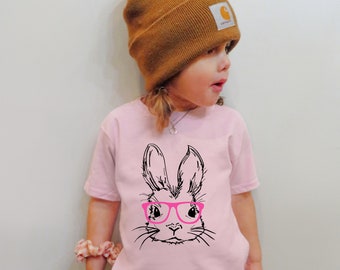 Easter Bunny with Pink glasses Shirt | Easter bunny, Easter outfit, Kids Easter t-shirt